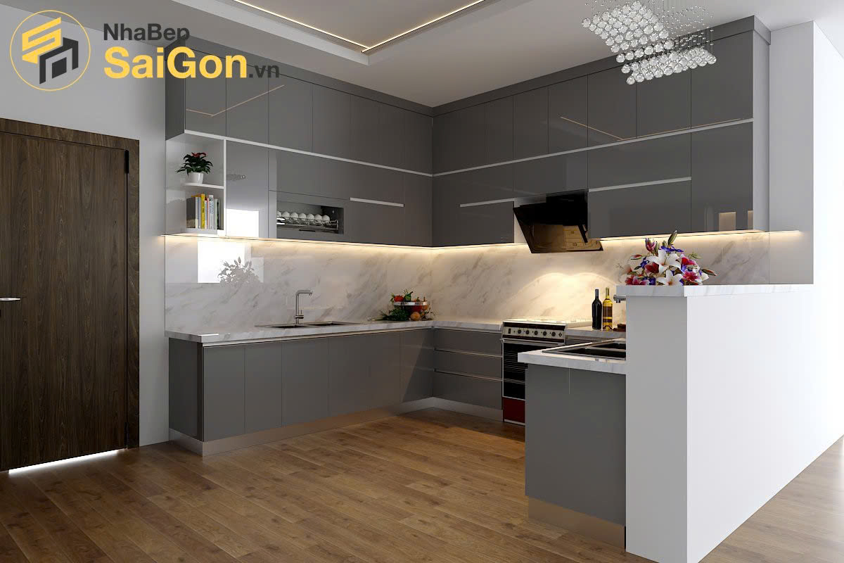 Tủ bếp chữ U – TBU001