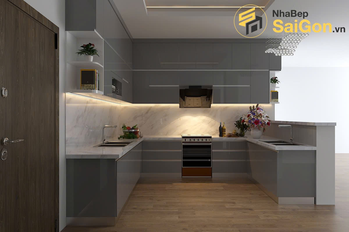 Tủ bếp chữ U – TBU001