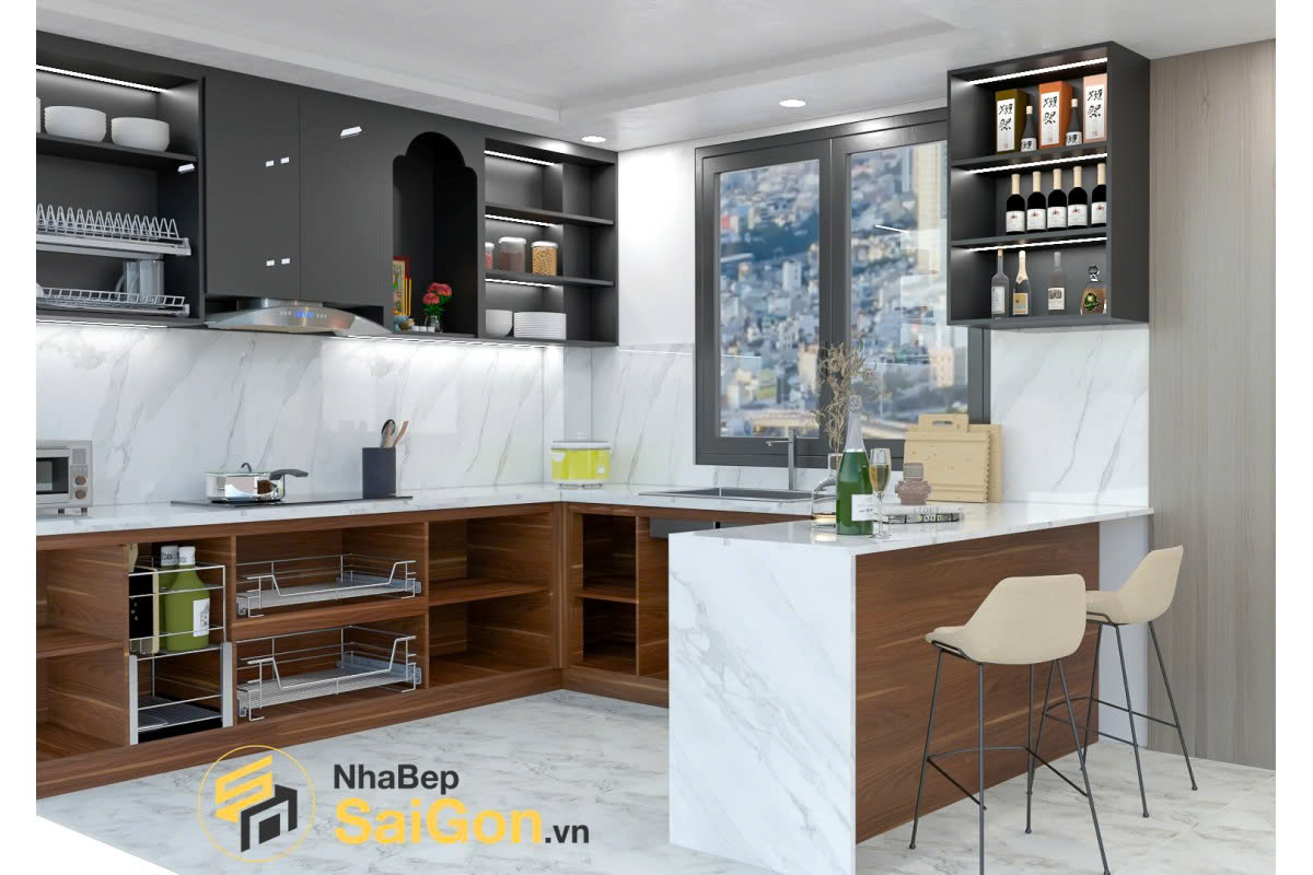 Tủ bếp chữ U - TBU005