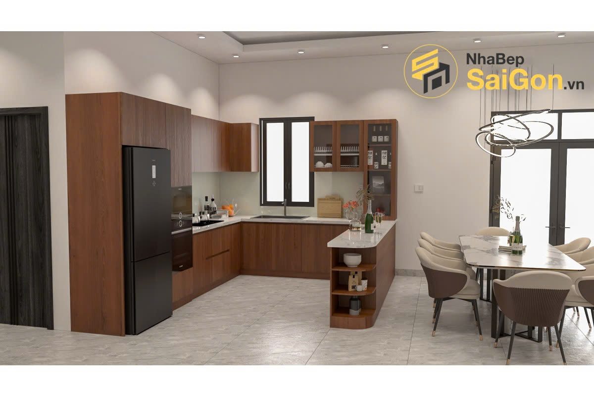 Tủ bếp chữ U TBU006