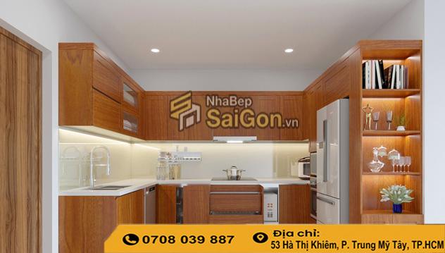 Mẫu tủ bếp chữ U