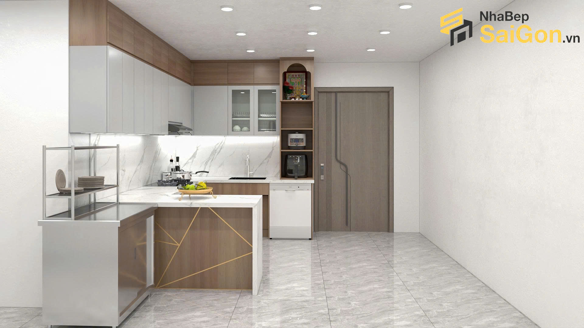 Tủ bếp chữ U TBU010