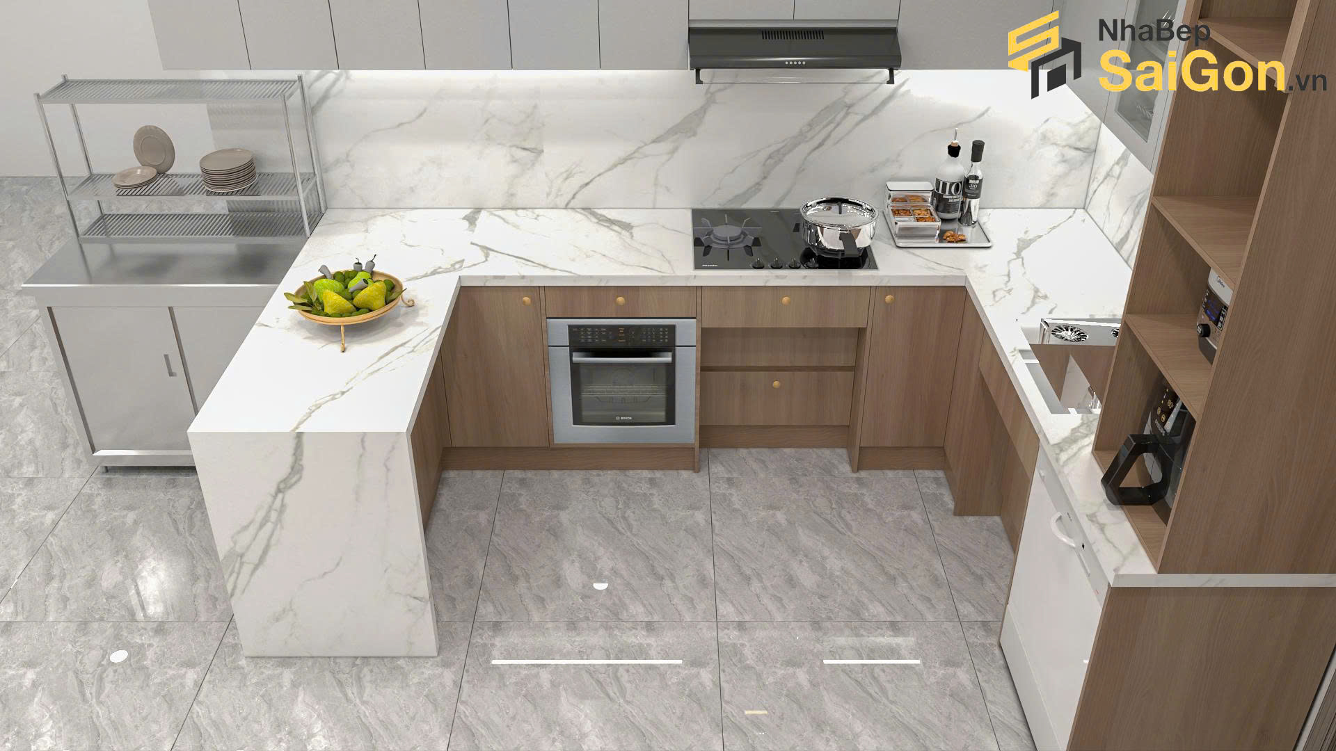 Tủ bếp chữ U TBU010