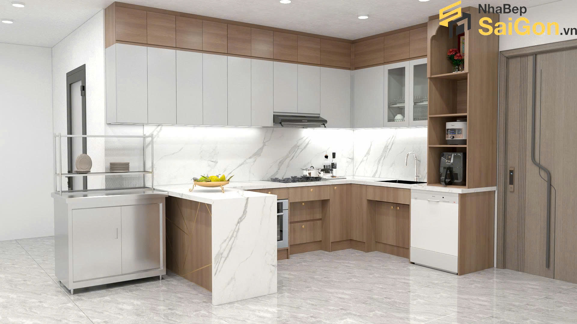 Tủ bếp chữ U TBU010