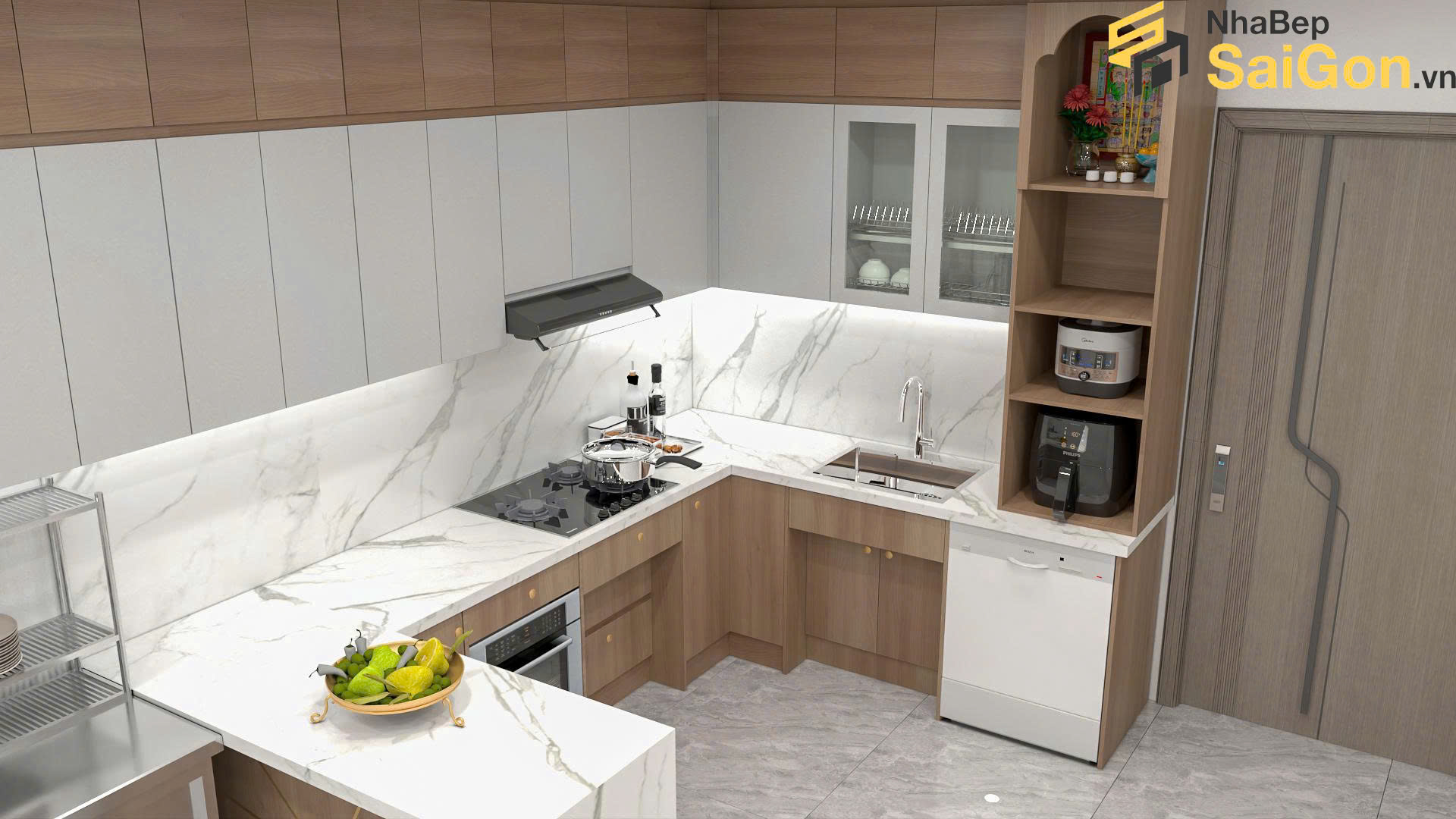 Tủ bếp chữ U TBU010
