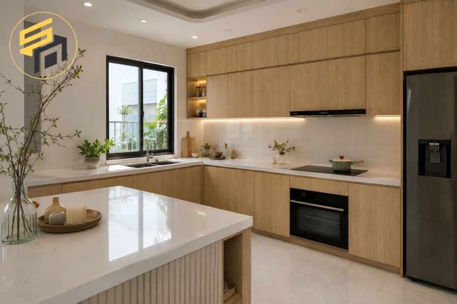 Tủ bếp chữ L Picomat tại Dĩ An