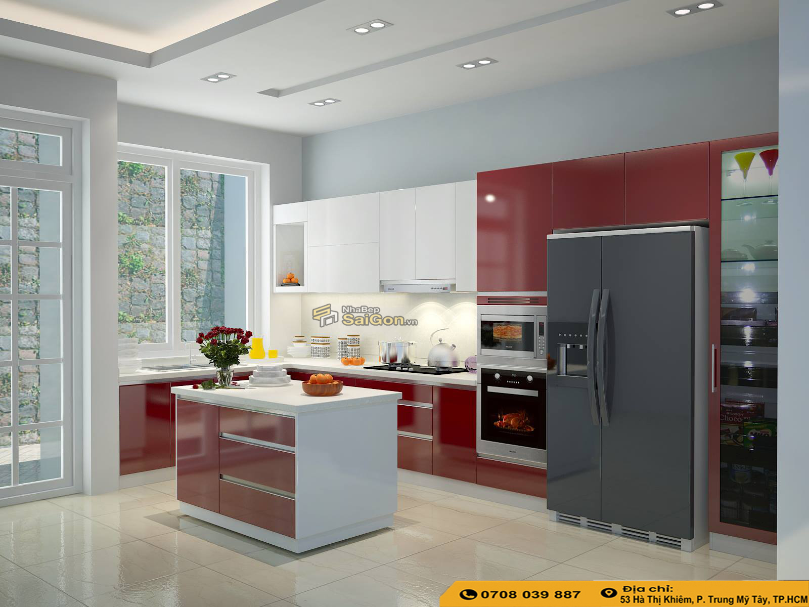 Màu tủ bếp hợp mệnh hỏa