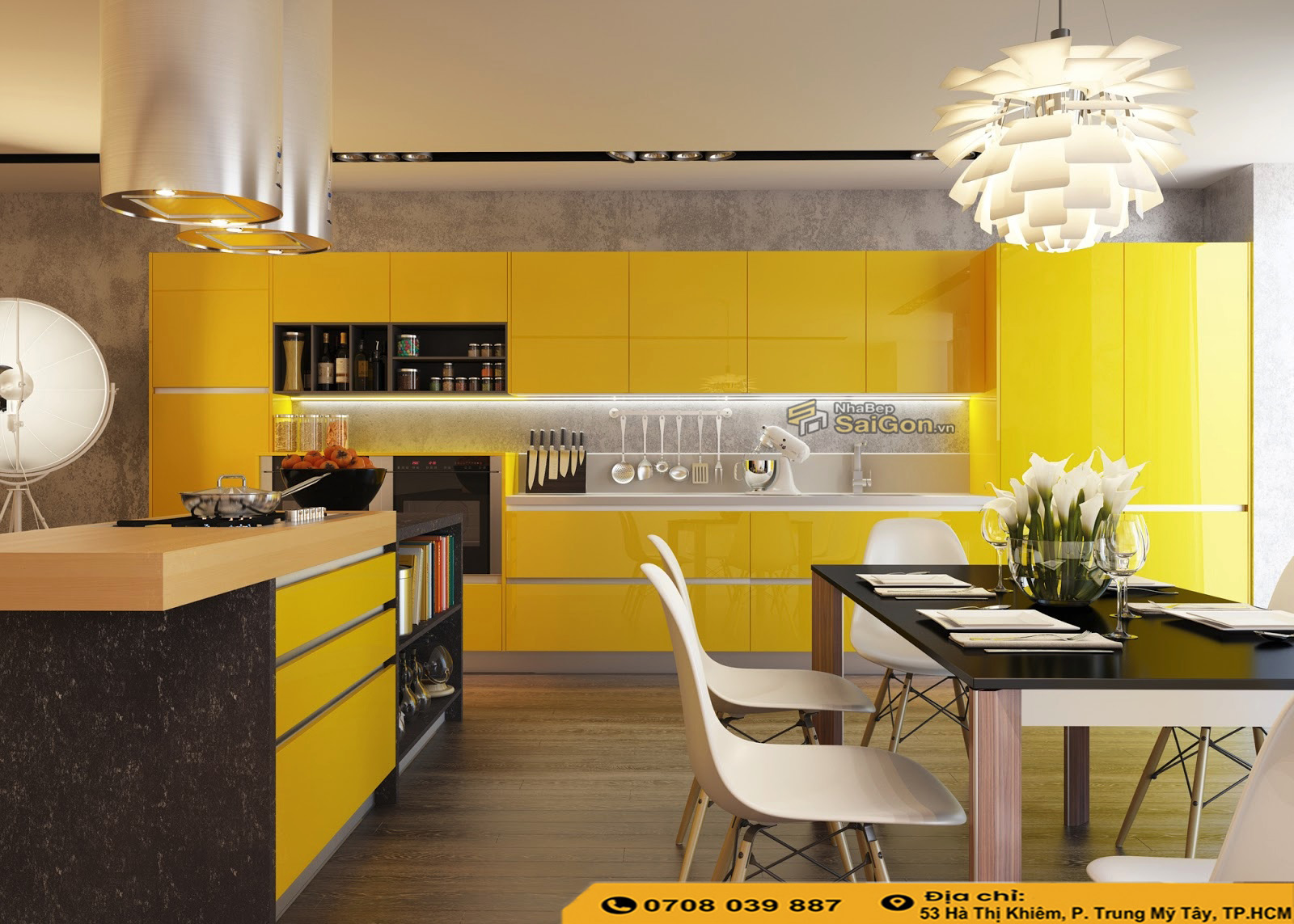 Màu tủ bếp hợp mệnh hỏa