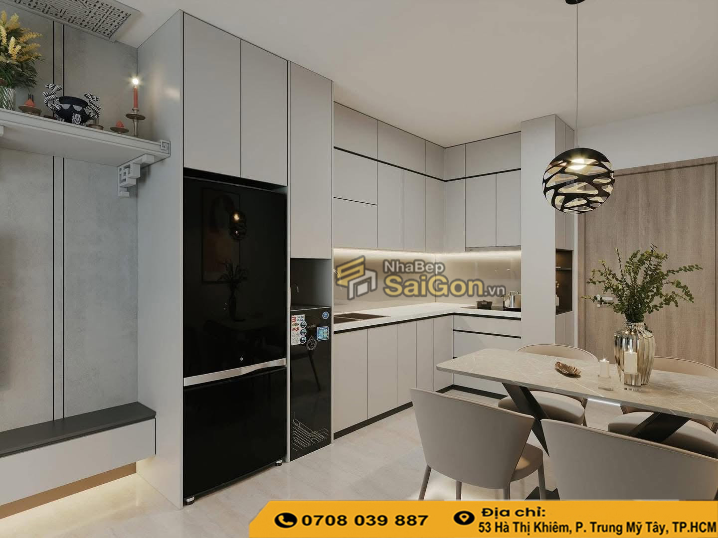 Mẫu tủ bếp nhựa đẹp 2026