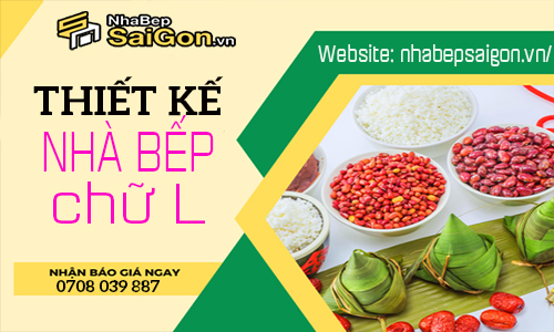 Mẫu tủ bếp chữ L