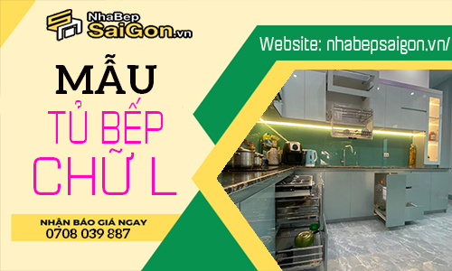 Mẫu tủ bếp nhựa chữ L