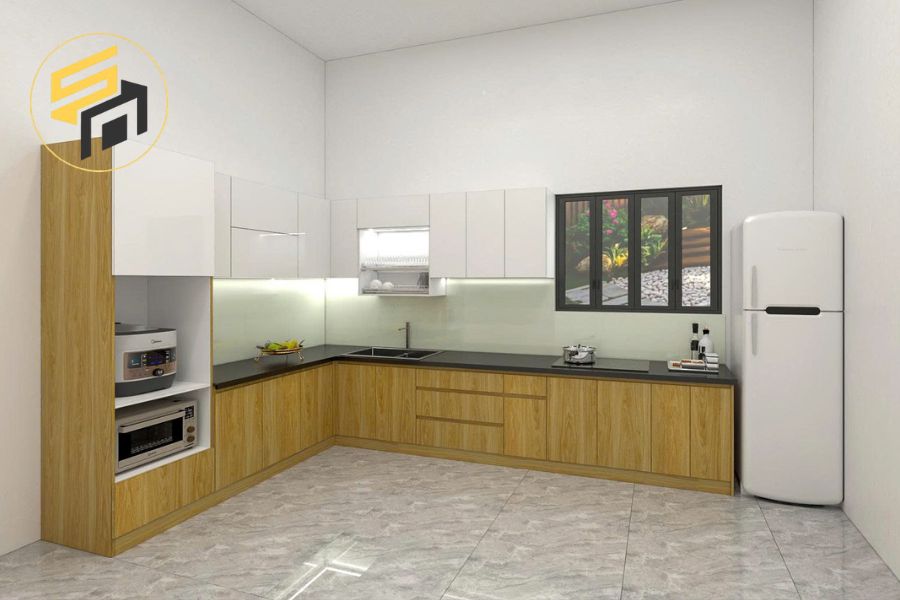 Bàn Giao Tủ Bếp Module 3 Lớp Cánh Laminate Cho Anh Phú