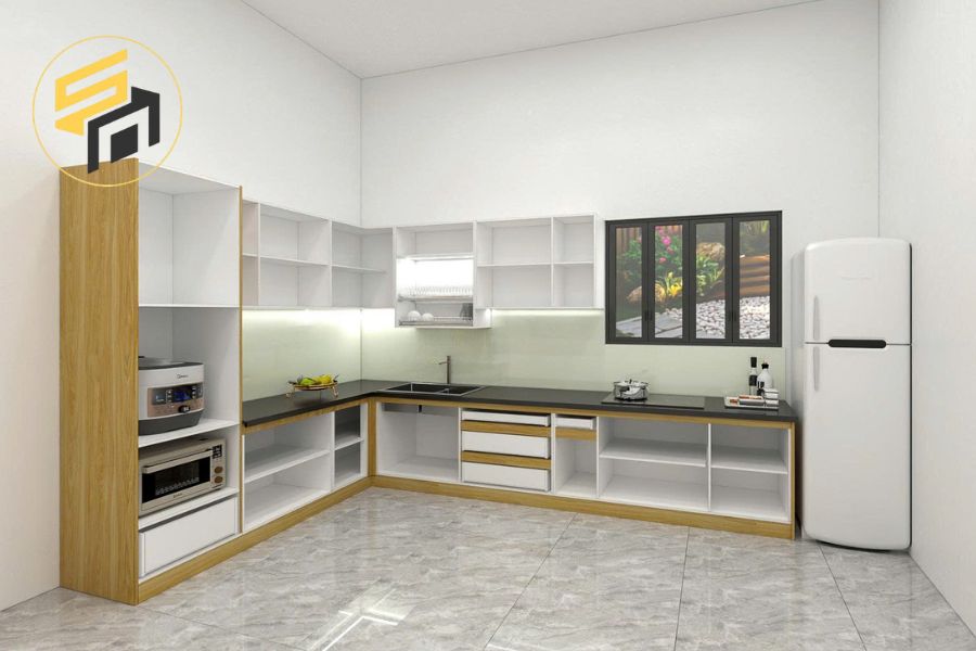 Bàn Giao Tủ Bếp Module 3 Lớp Cánh Laminate Cho Anh Phú