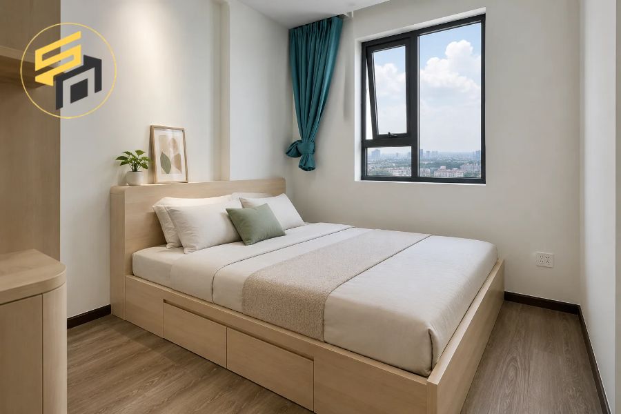 Dự án nội thất căn hộ hiện đại ván mdf chống ẩm ba thanh