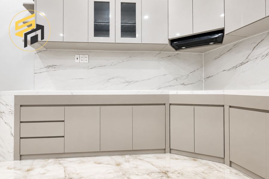 Dự Án Tủ Bếp Nhựa PVC Cánh Acrylic Đẹp Của Anh Minh Tại Long An
