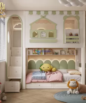 Giường tầng thông minh hiện đại Hoàng Đạt - GT019