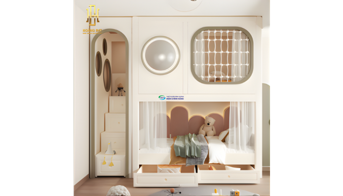 Giường tầng thông minh hiện đại Hoàng Đạt - GT015